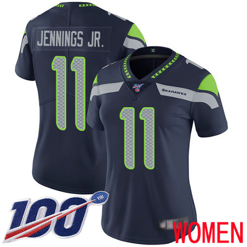 Seattle Seahawks Limited Navy Blue Women Gary Jennings Jr. Home Jersey NFL Football 11 100th Season Vapor Untouchable